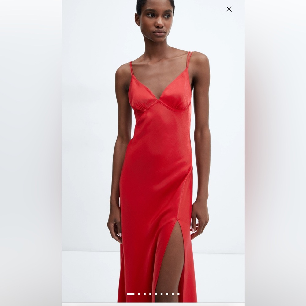 Elegant Red Slip Dress